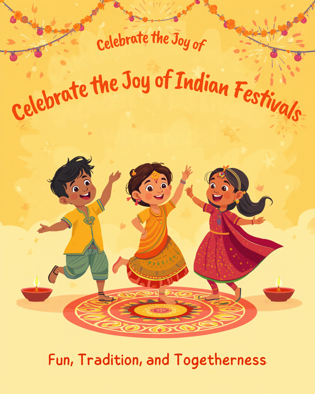 Children celebrating Indian festivals