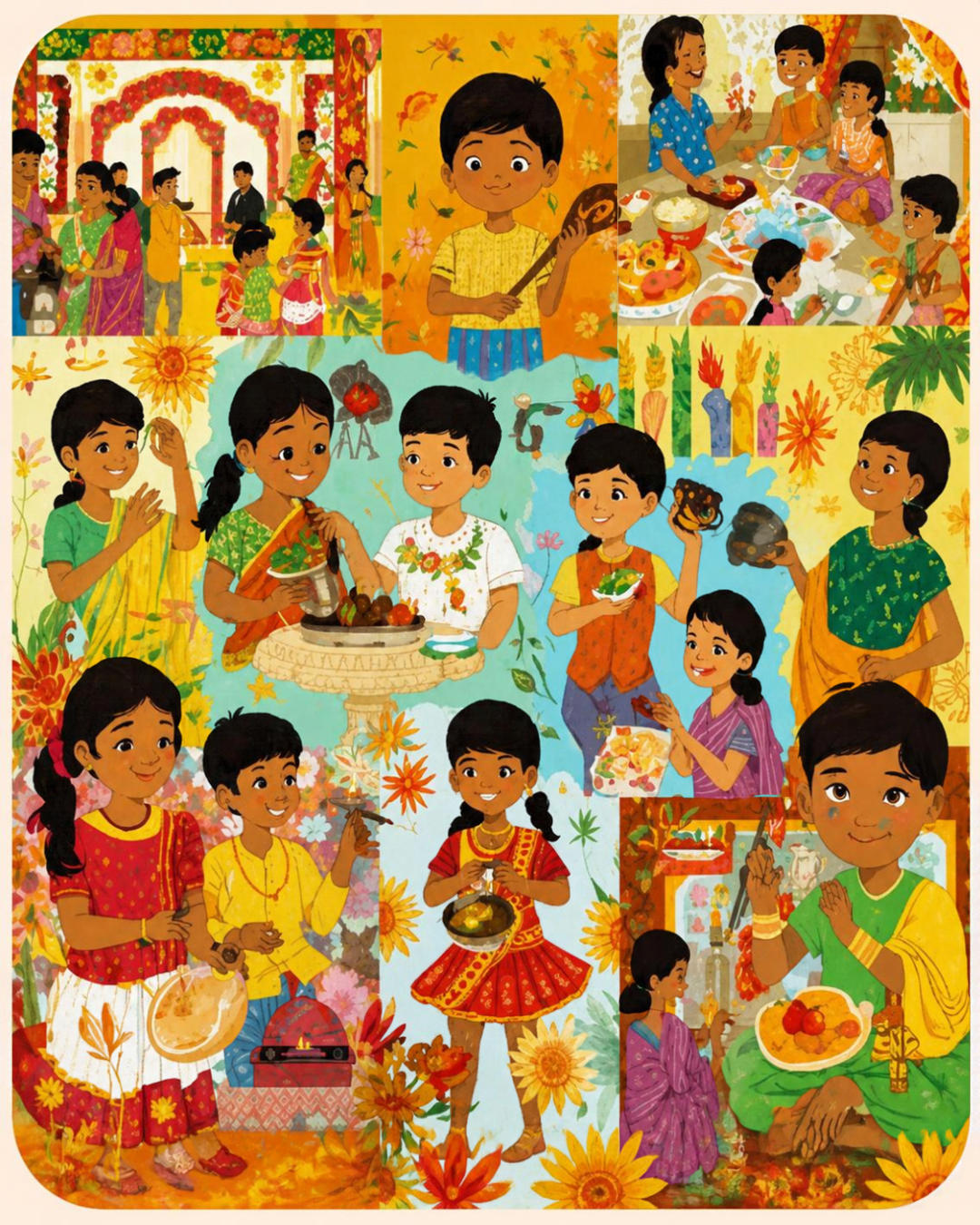 Children celebrating festivals together